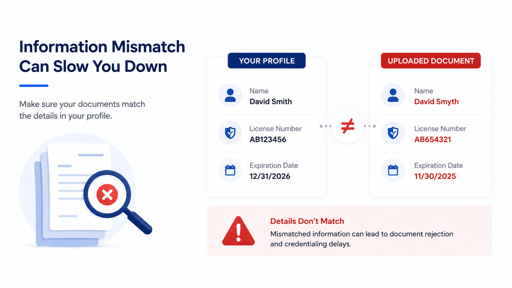 Uploading Documents That Do Not Match Your Profile
